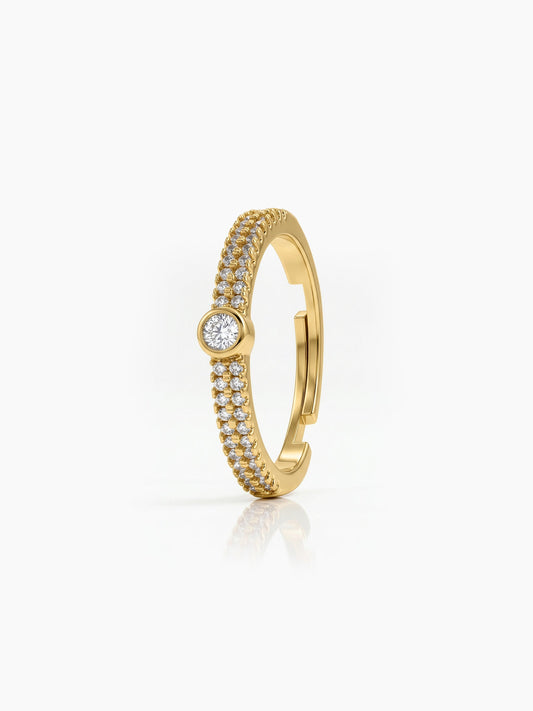 Averina Diamond 18K Gold Plated Women's Ring - Swashaa
