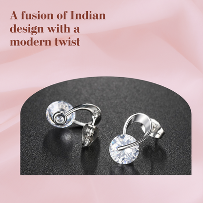 Minimal Sparkle Loop Stud Earrings