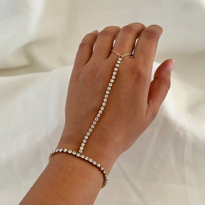 Diamond Line Hand Bracelet