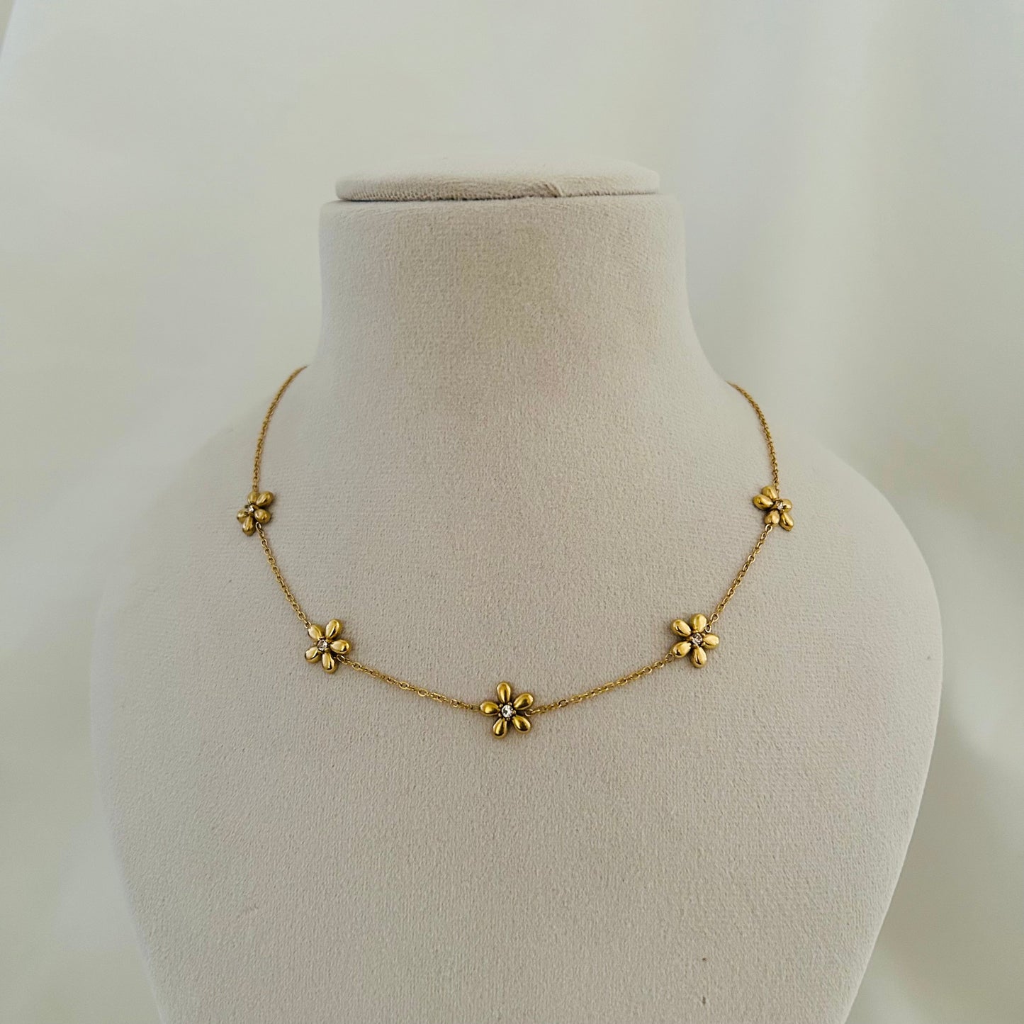 Floral Station Necklace