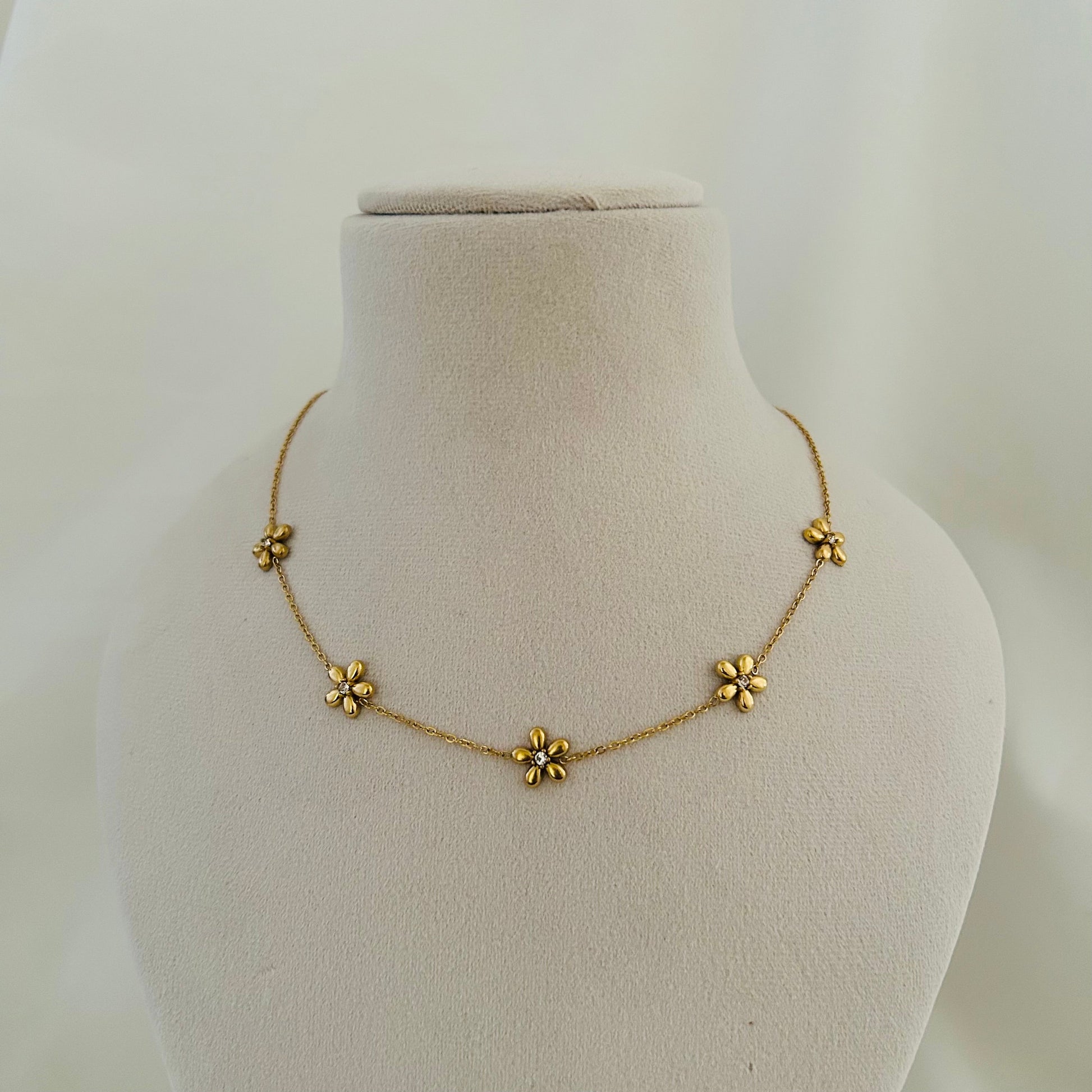 Floral Station Necklace