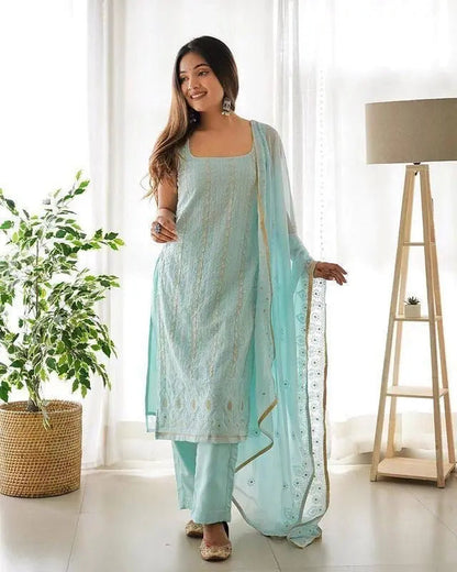 Faux Georgette Sequence Thread work Party wear Salwar Suit - Premium  from Ethenika.com - Just INR 1990! Shop now at Ethenika.com 