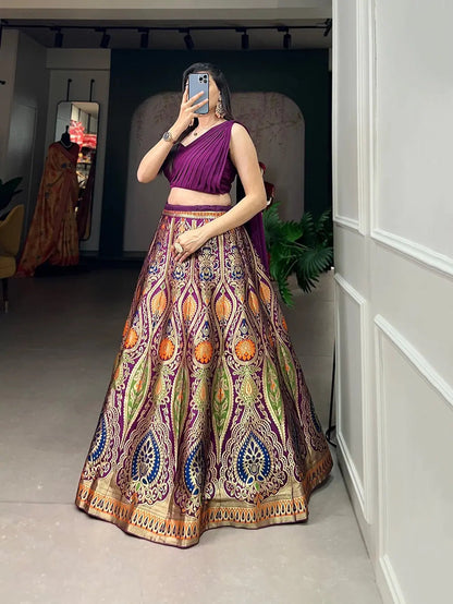 Banarsi Silk Zari Weaving work Lehenga Choli Set - Premium  from Ethenika.com - Just INR 4990! Shop now at Ethenika.com 