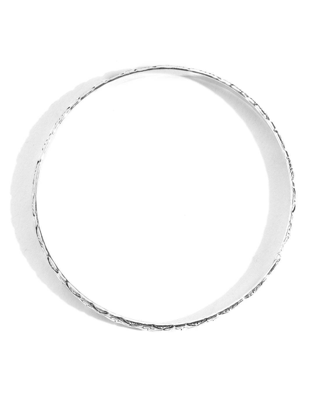 Bohemian Romance - Oxidised Silver-Plated Trendy Design Bangle Set of 4 for Women and Girls