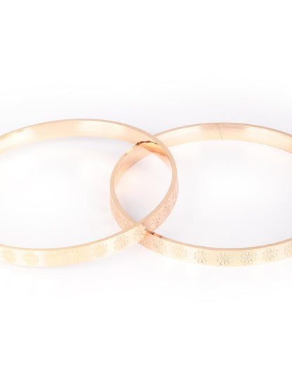 Set of 2 Rose Gold Plated Bangles Set