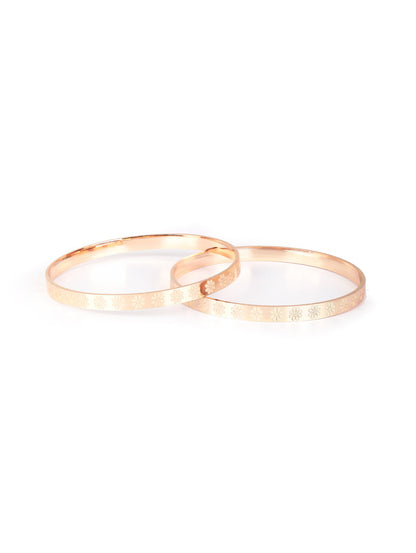 Set of 2 Rose Gold Plated Bangles Set