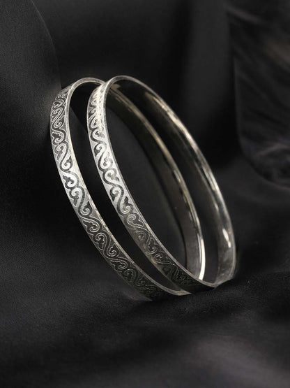 Set of 2 Silver Plated Bangles Set