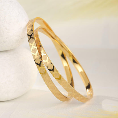 Gold Plated Set of 2 Bangle Set