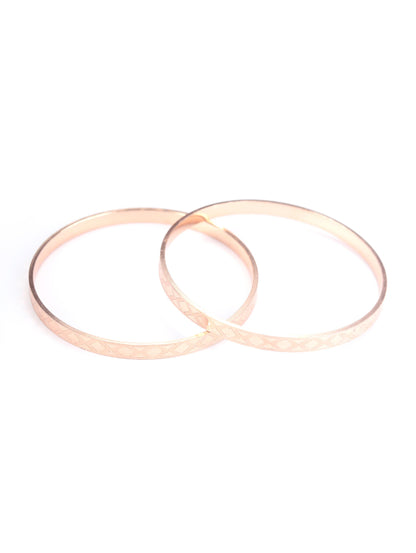 Rose Gold Plated Set of 2 Bangle Set