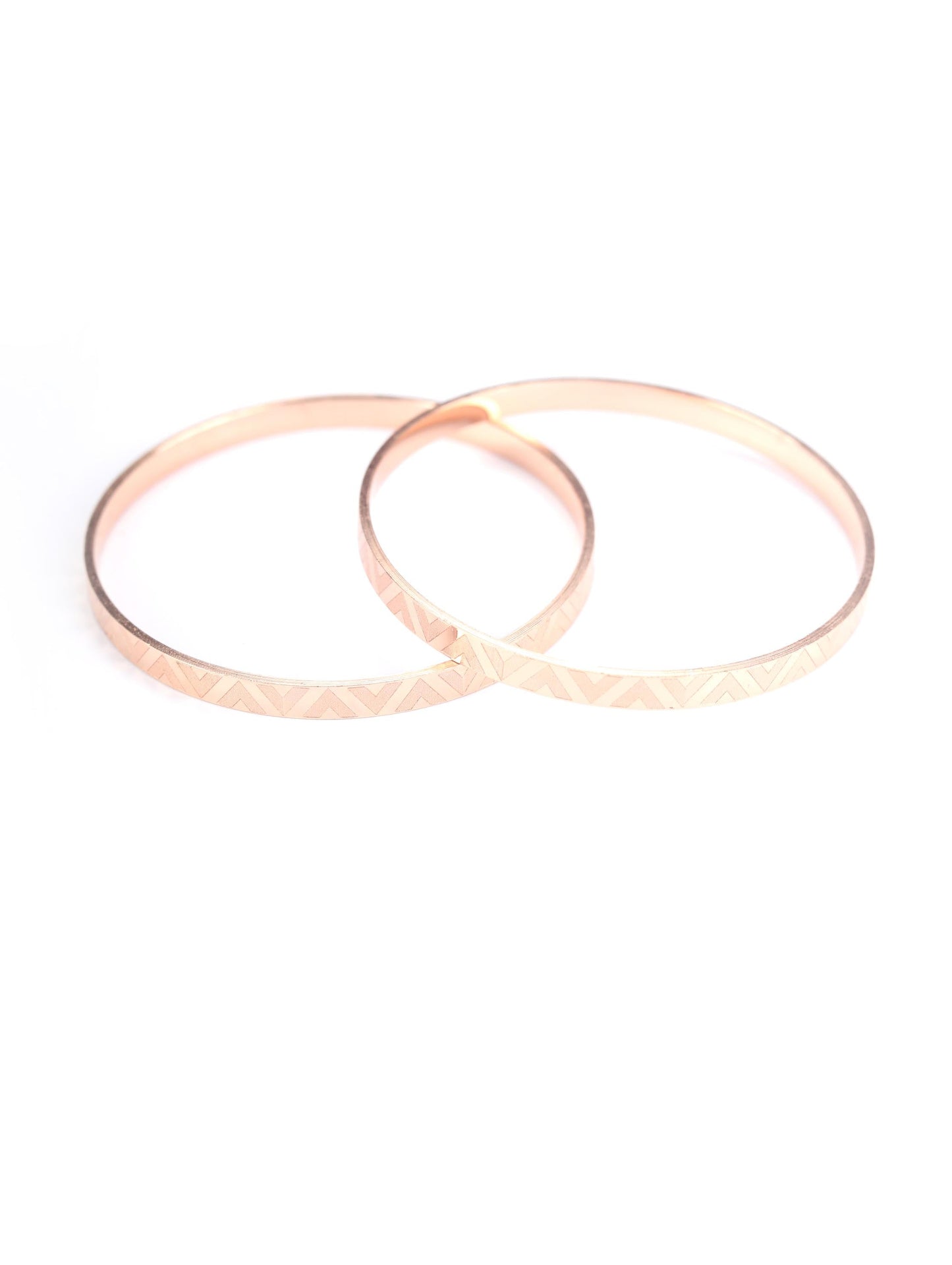 Rose Gold Plated Set of 2 Bangle Set