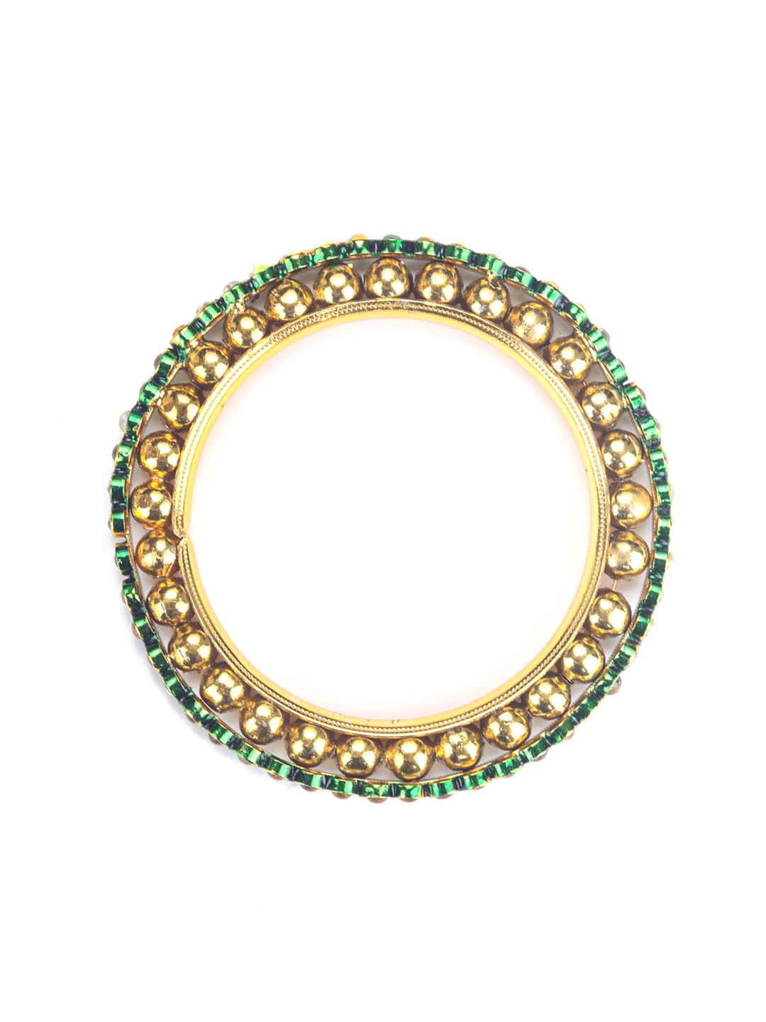 Harsh - Green Kundan Gold Plated Set of 2 Bangle Set