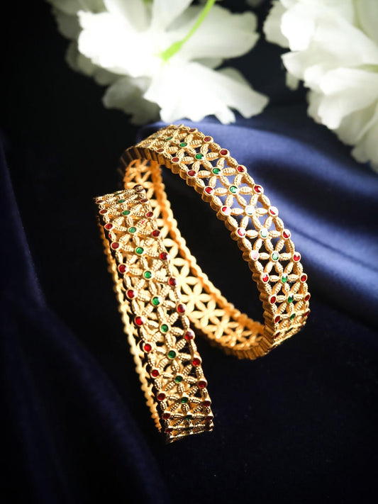 Multi-Color Gold Plated Meenakari Bangle Set