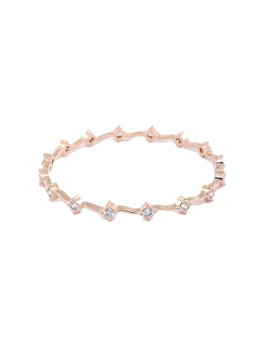 Elegant American Diamond Rose Gold Bangles Set of 2