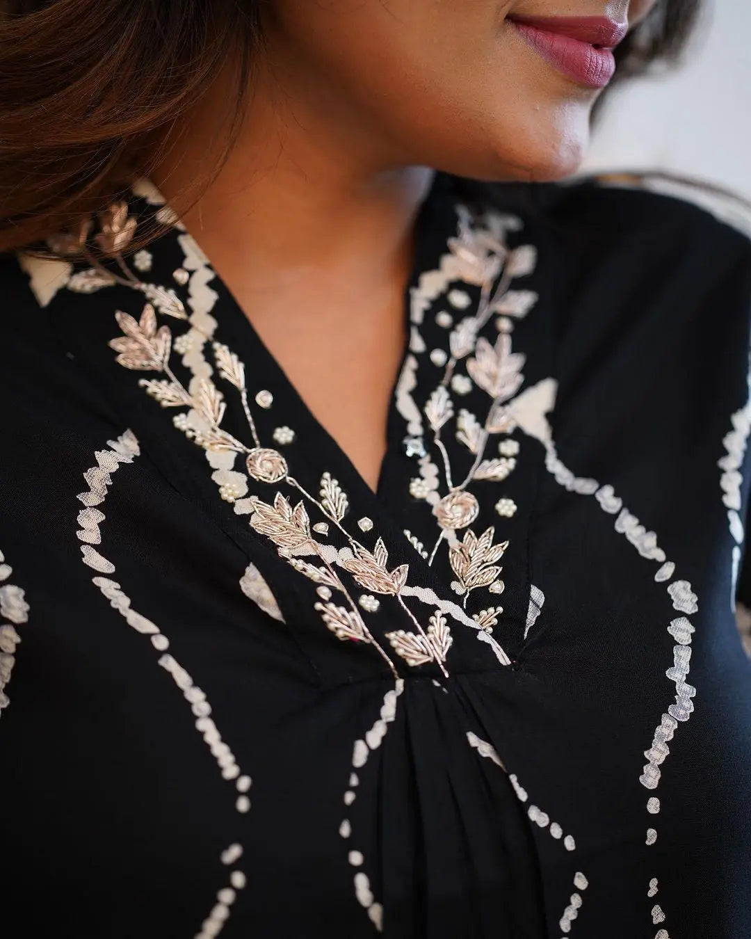 Neckline Thread Work Leheriya Kurti Pant Set (Stitched) - Premium  from Ethenika.com - Just INR 1990! Shop now at Ethenika.com 