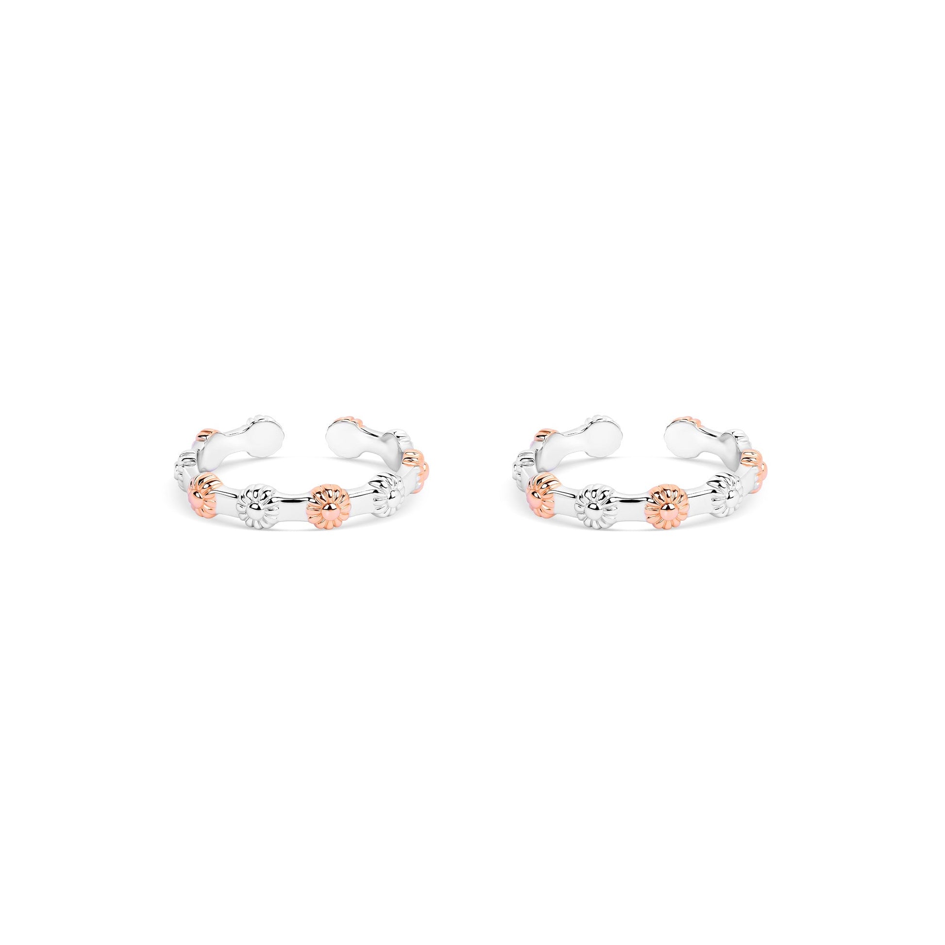 Dual-Tone Floral Toe Ring