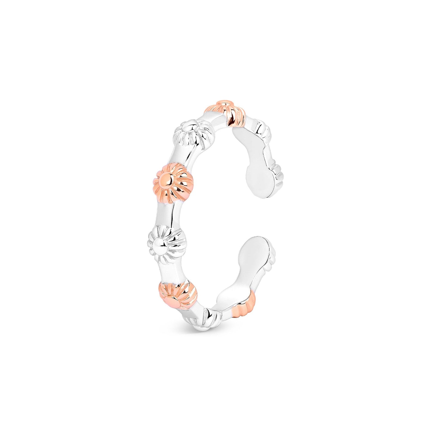 Dual-Tone Floral Toe Ring