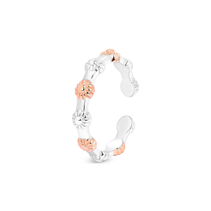 Dual-Tone Floral Toe Ring