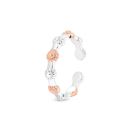Dual-Tone Floral Toe Ring