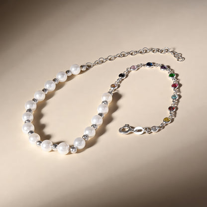 Dual-Style Pearl Anklet
