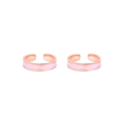 Enamel Band Silver Toe Ring