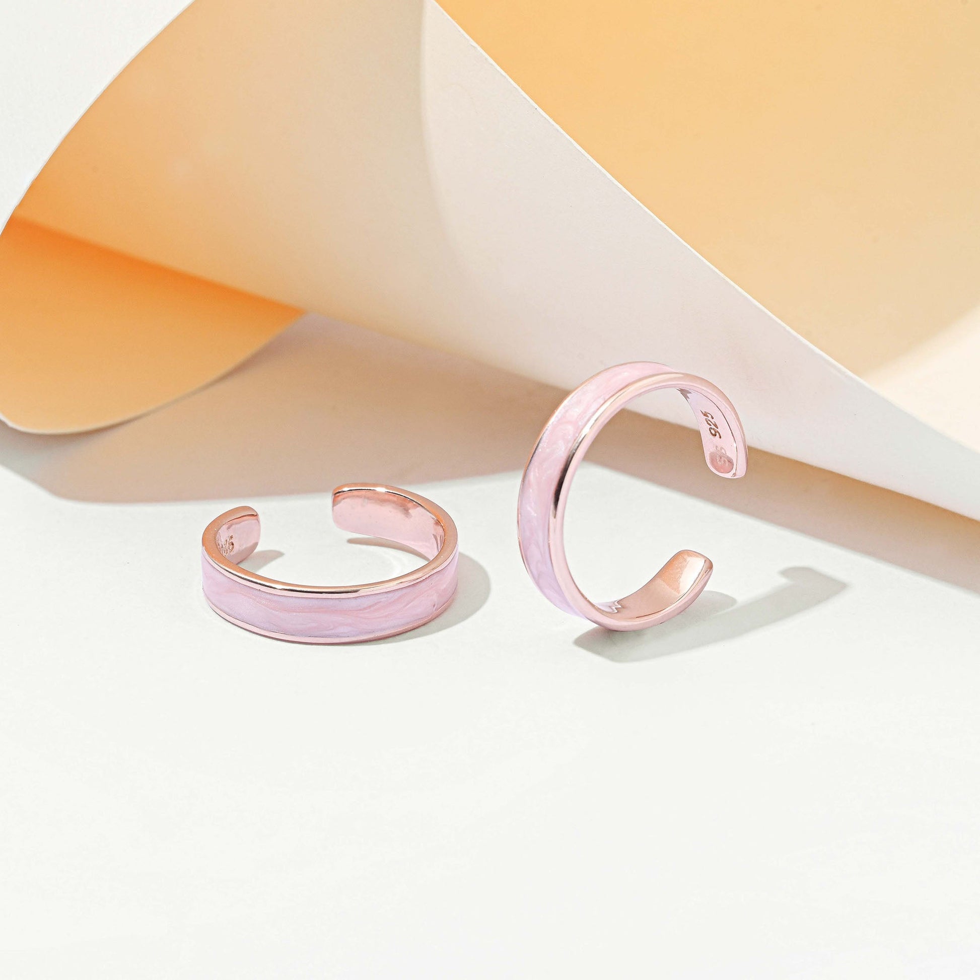 Enamel Band Silver Toe Ring