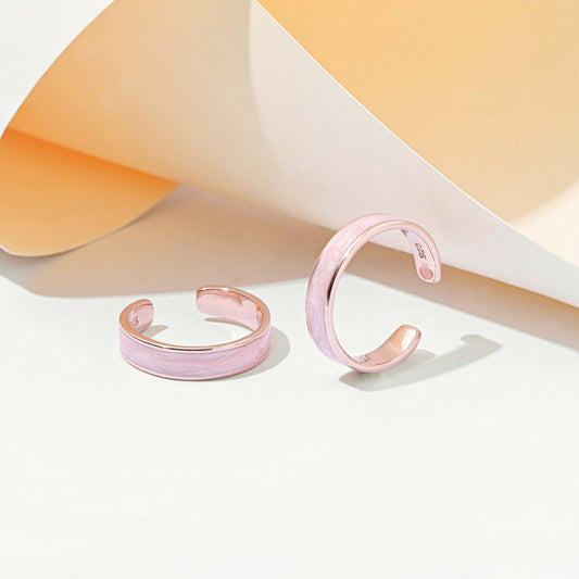 Enamel Band Silver Toe Ring
