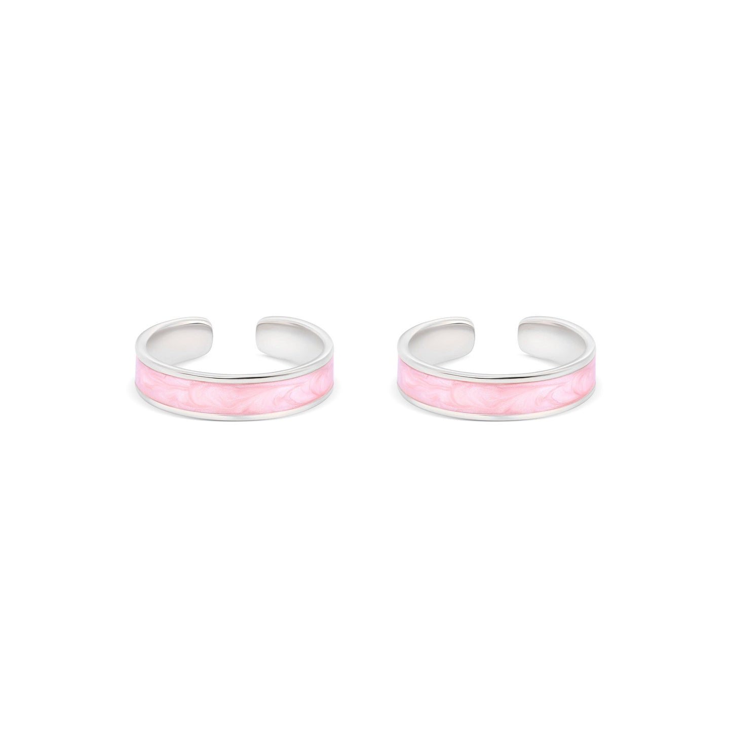 Enamel Band Silver Toe Ring