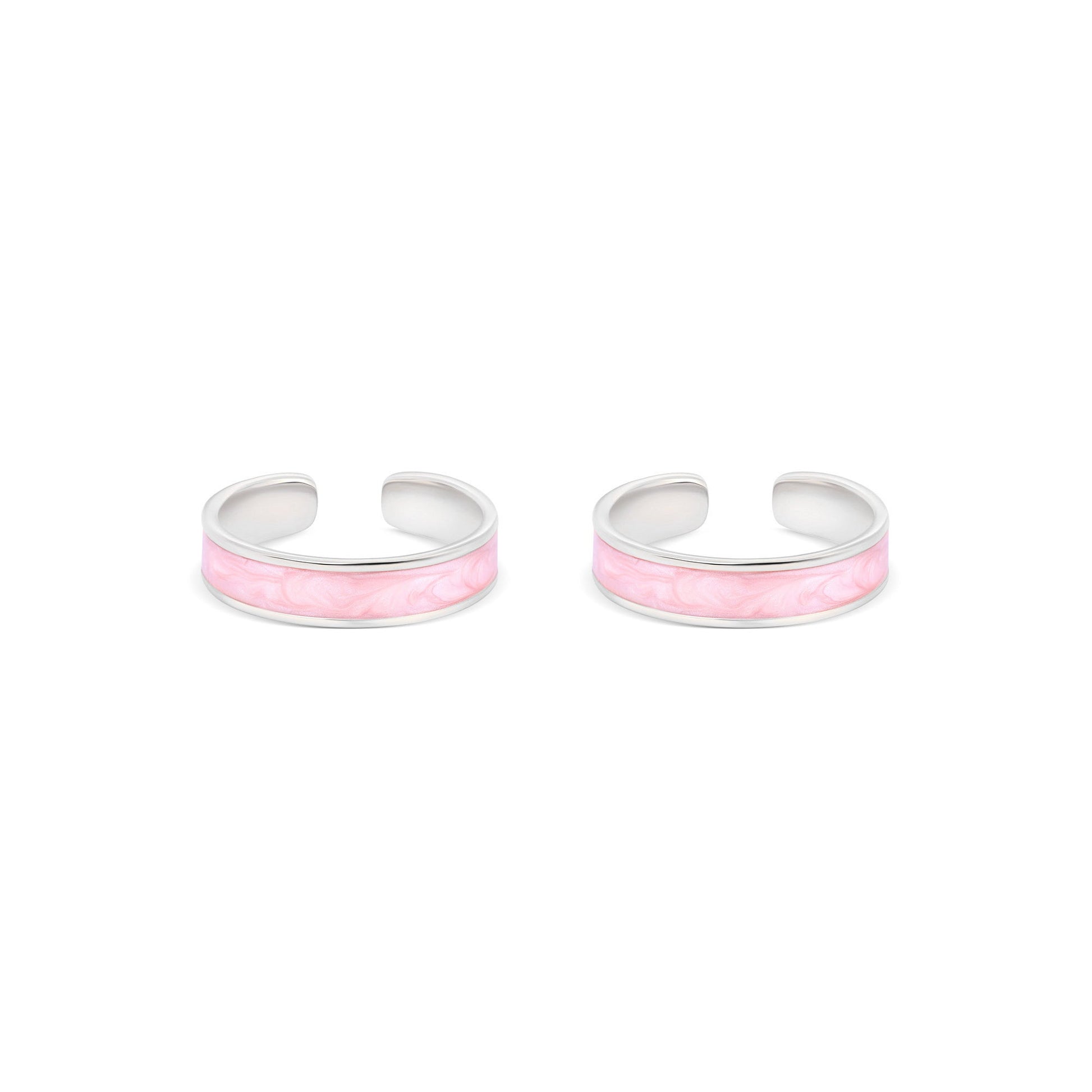 Enamel Band Silver Toe Ring