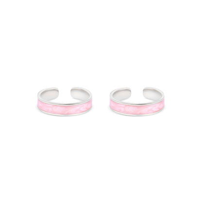 Enamel Band Silver Toe Ring