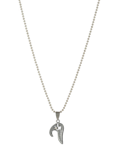 Bold by Priyaasi Detachable Heart Silver-Plated Necklace Set for Couples