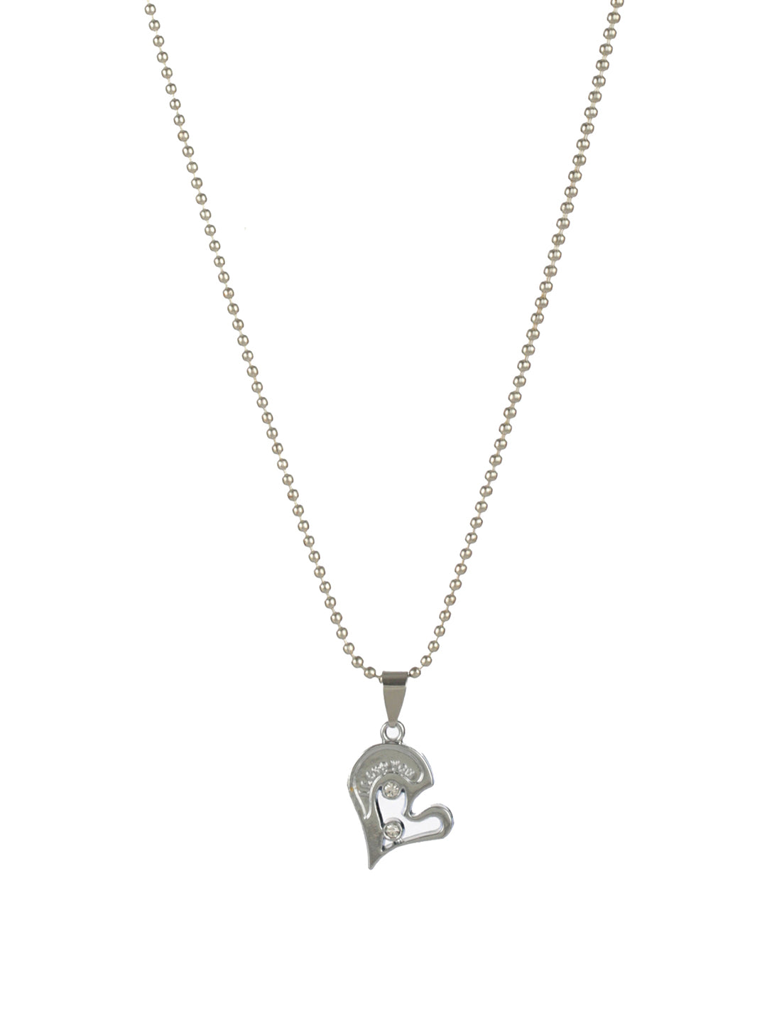 Bold by Priyaasi Detachable Heart Silver-Plated Necklace Set for Couples