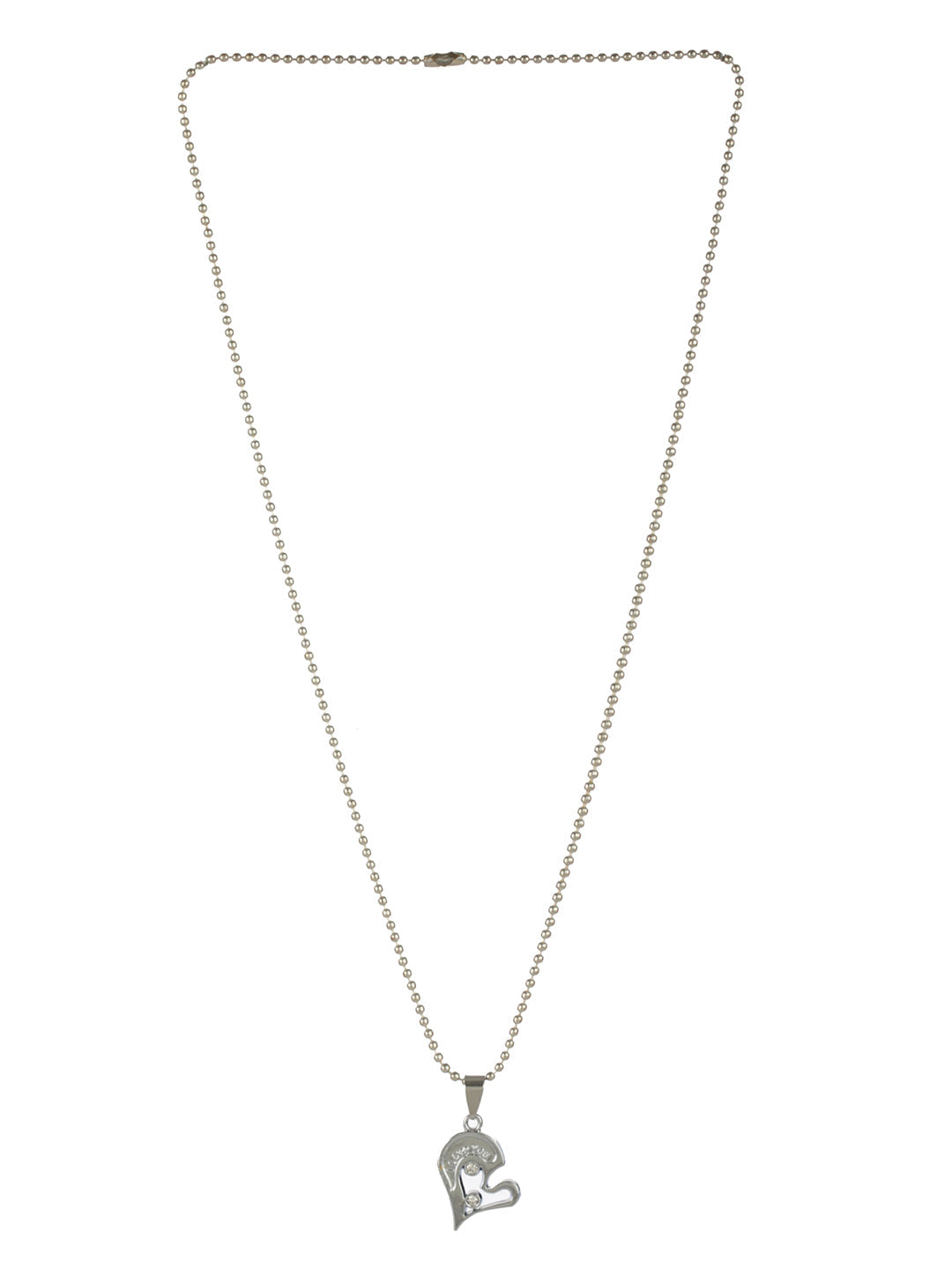 Bold by Priyaasi Detachable Heart Silver-Plated Necklace Set for Couples