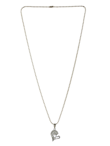 Bold by Priyaasi Detachable Heart Silver-Plated Necklace Set for Couples