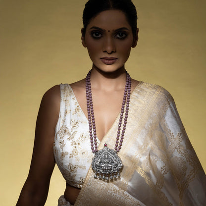 Belladonna Motif Silver Necklace