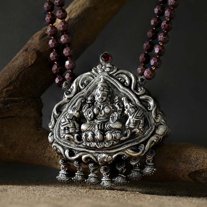 Belladonna Motif Silver Necklace
