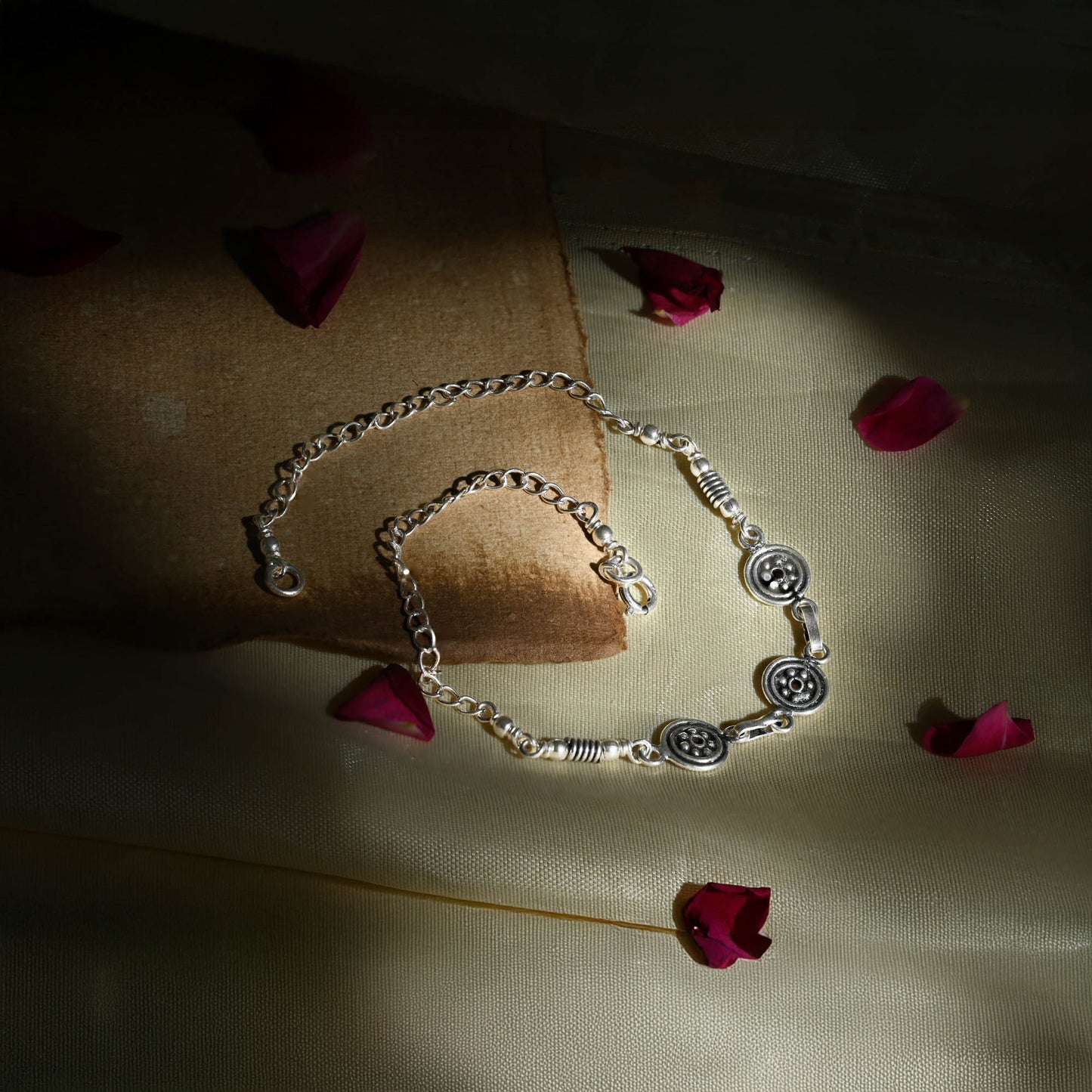 Ethereal Charm Silver Anklet