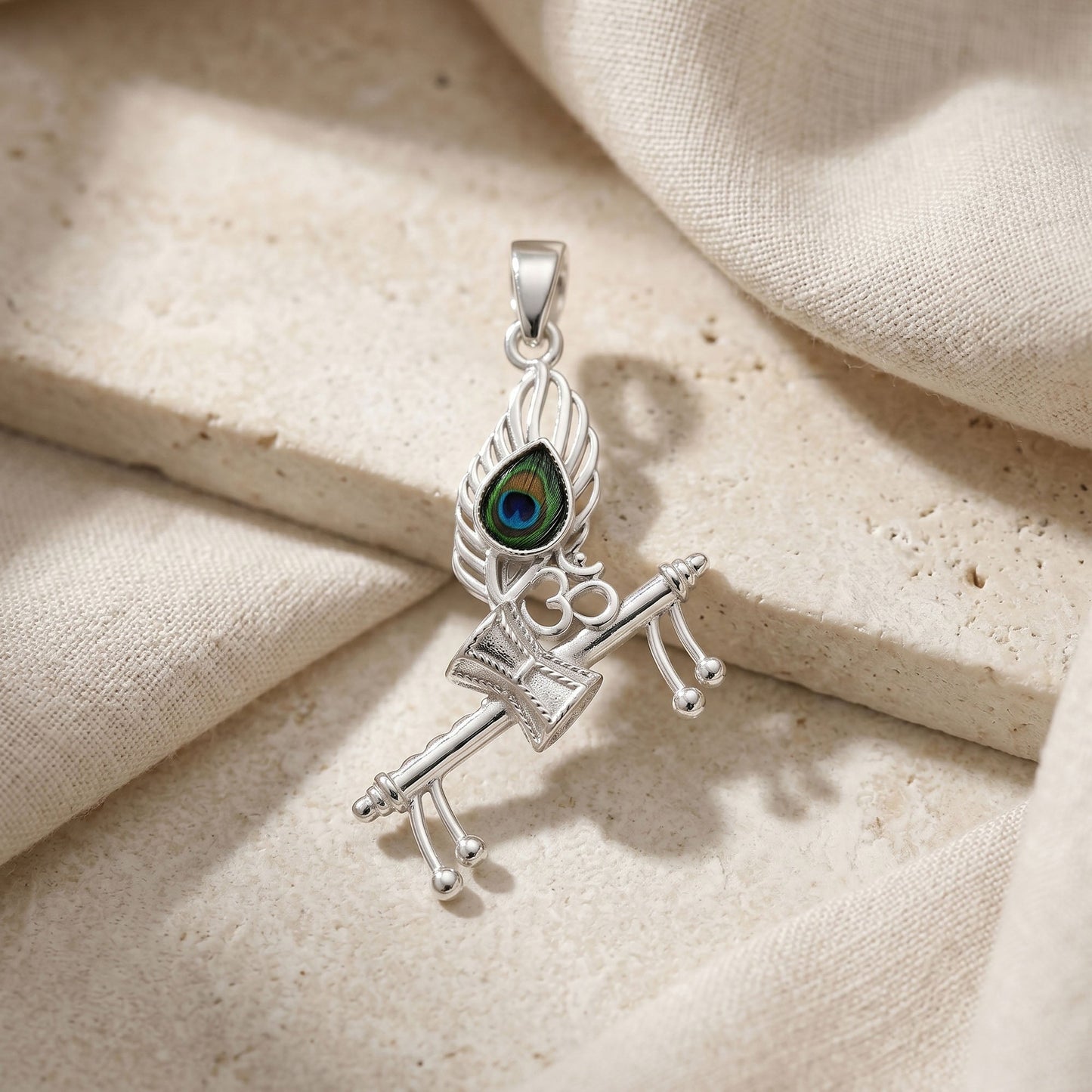 Krishna Flute Damru Pendant