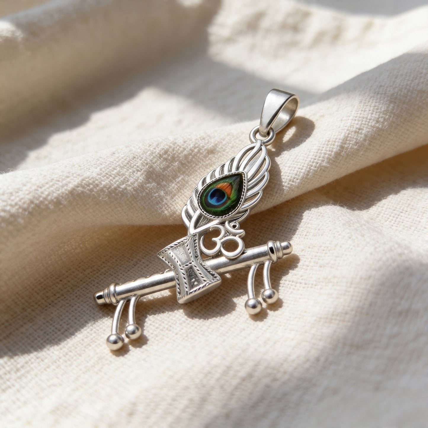 Krishna Flute Damru Pendant
