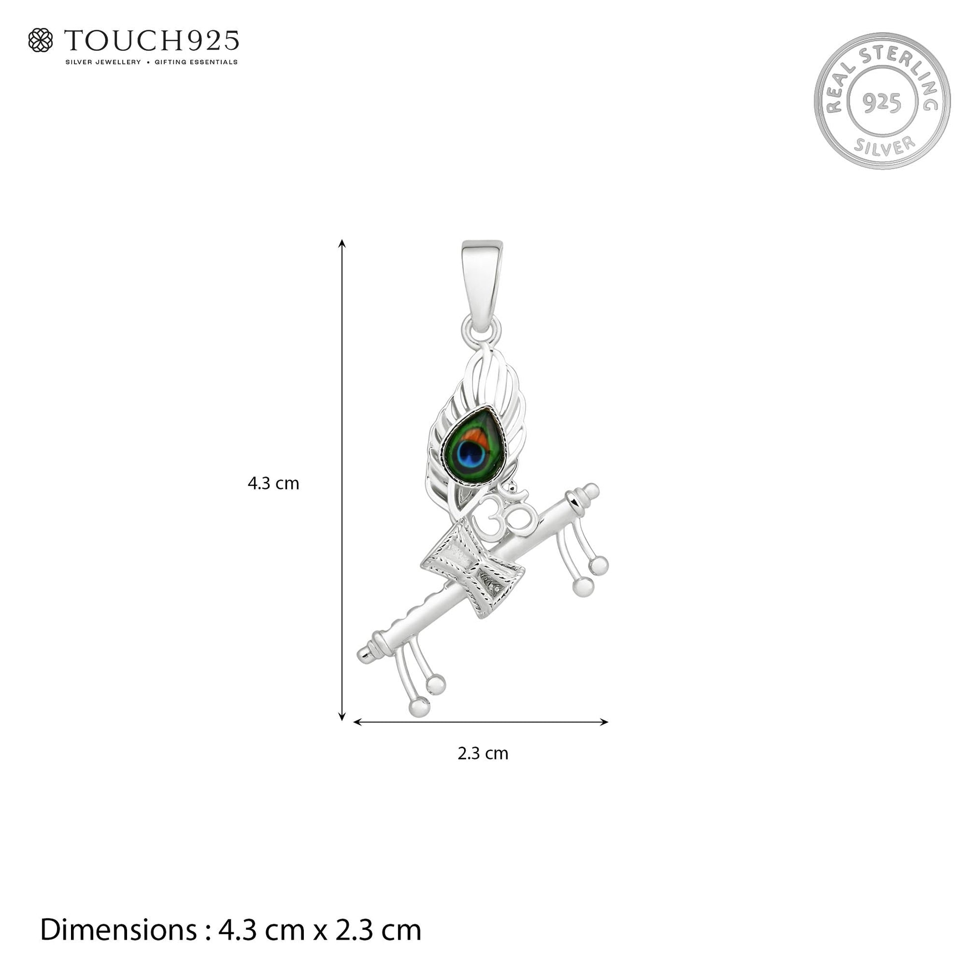 Krishna Flute Damru Pendant