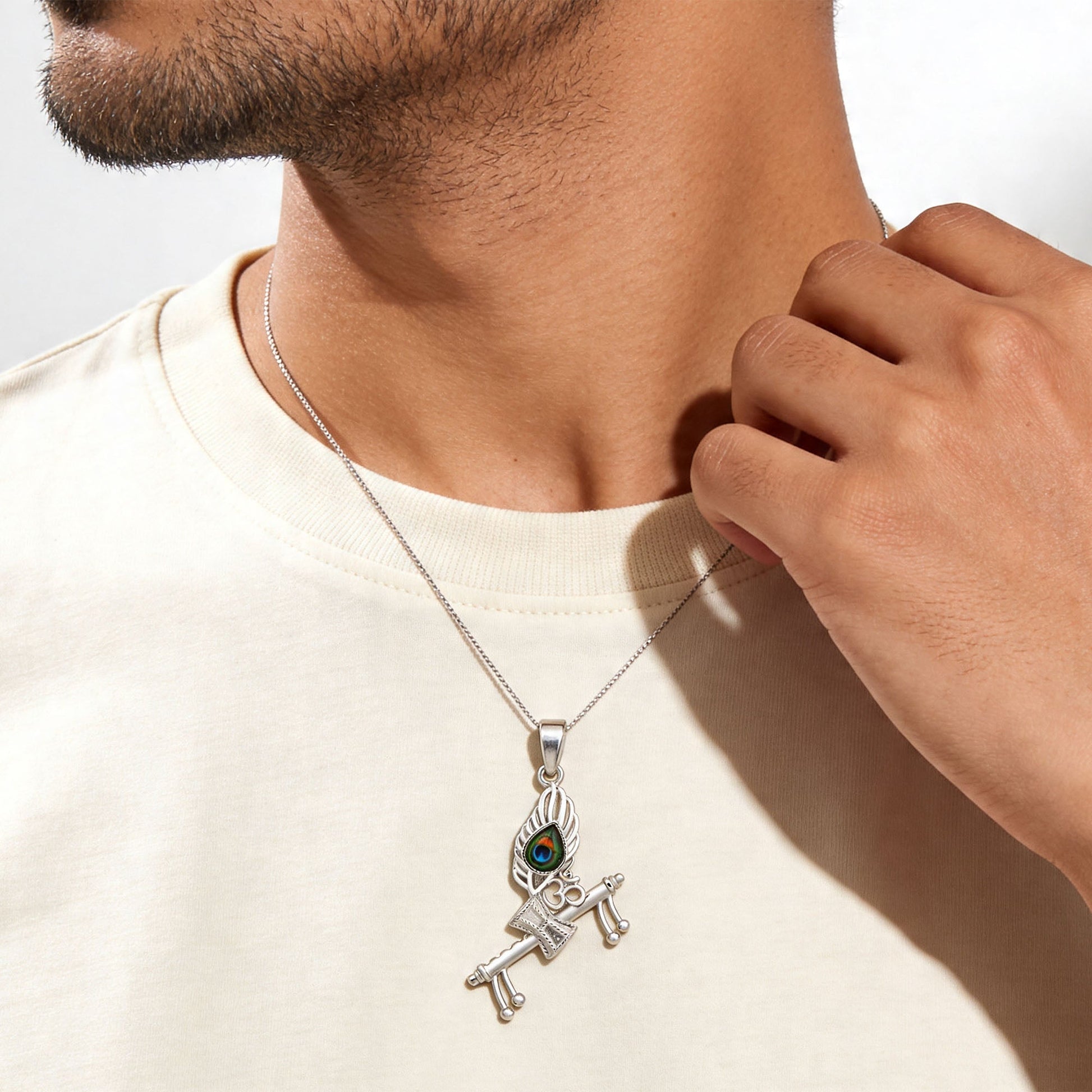 Krishna Flute Damru Pendant