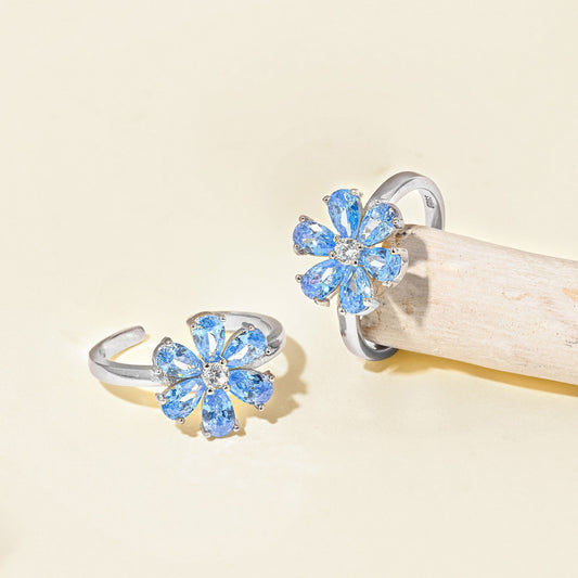 Petaline Silver Toe Ring