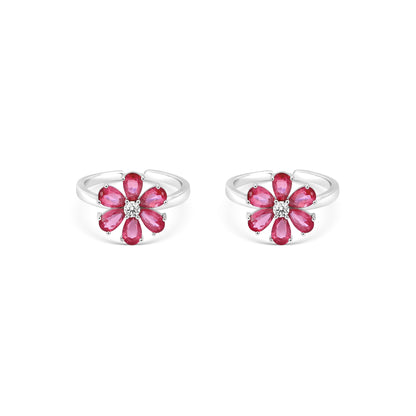 Petaline Silver Toe Ring