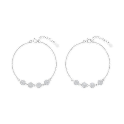 Glint Bead Silver Anklet