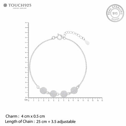 Glint Bead Silver Anklet