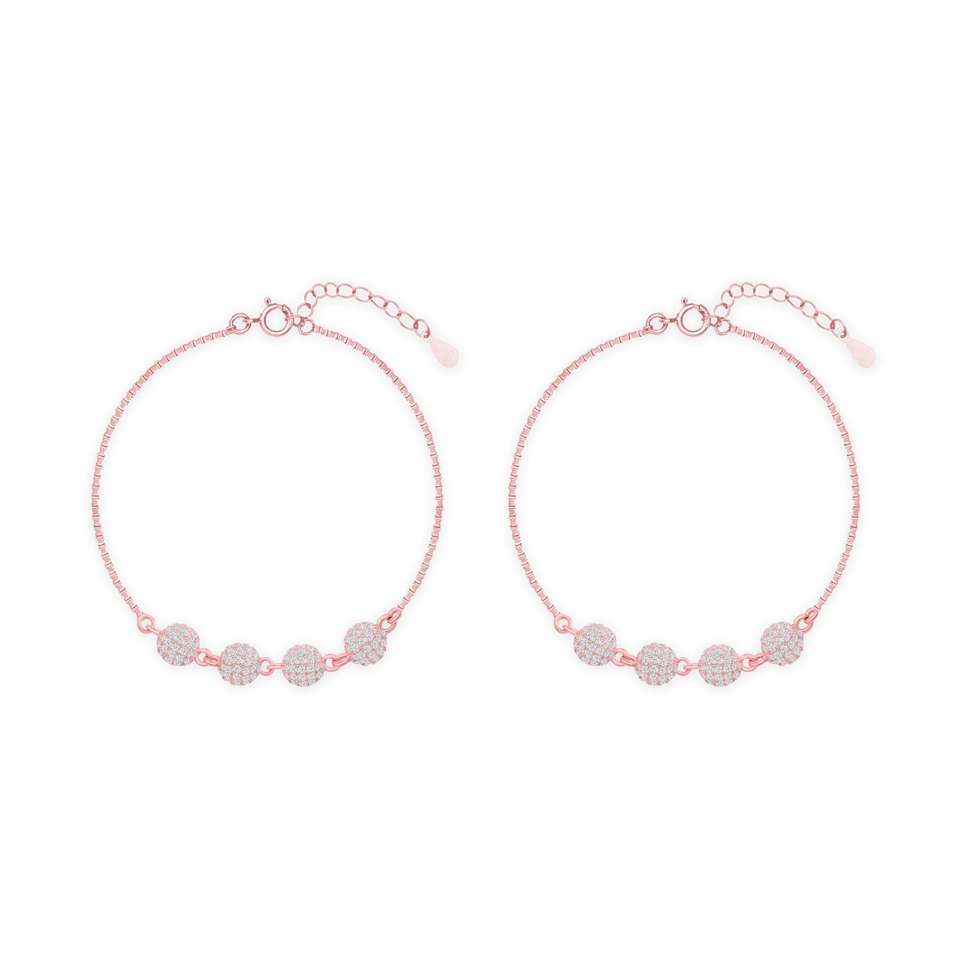 Glint Bead Silver Anklet