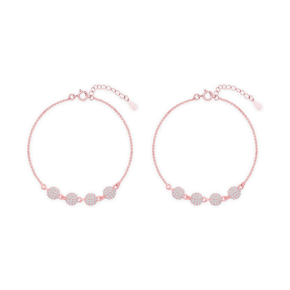 Glint Bead Silver Anklet