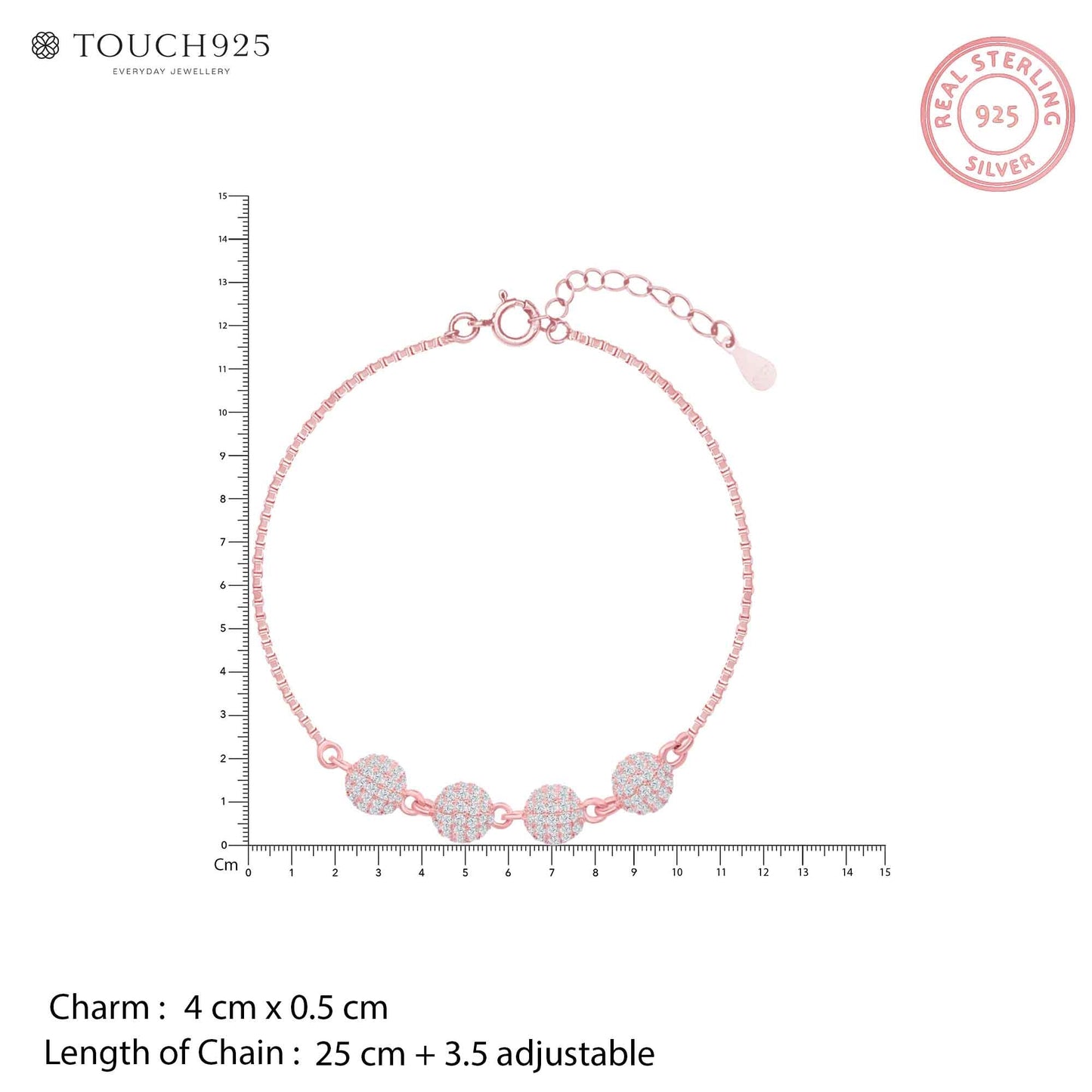Glint Bead Silver Anklet