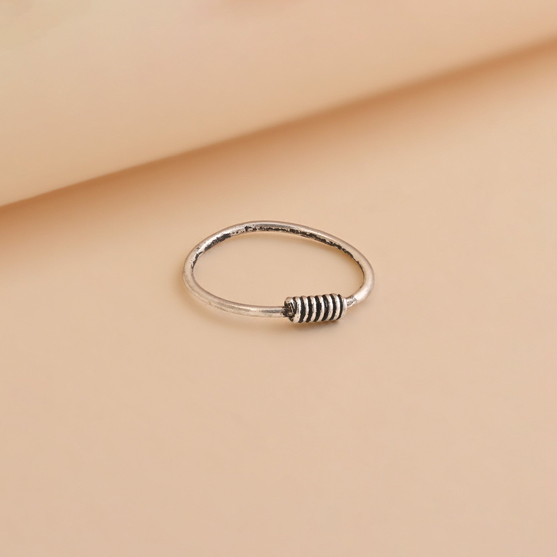 Spiral Oxidized Nose Ring