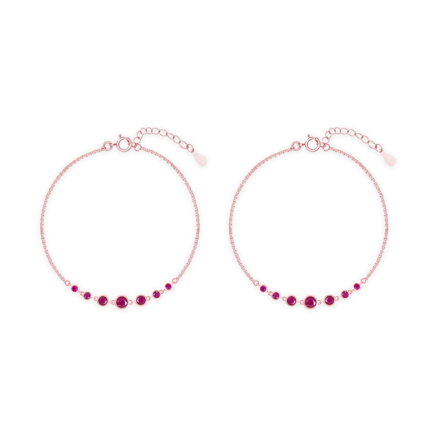 Crimson Silver Anklet
