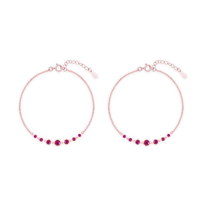 Crimson Silver Anklet